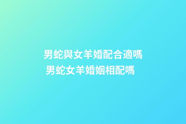 男蛇與女羊婚配合適嗎 男蛇女羊婚姻相配嗎-第1張-觀點-玄機派
